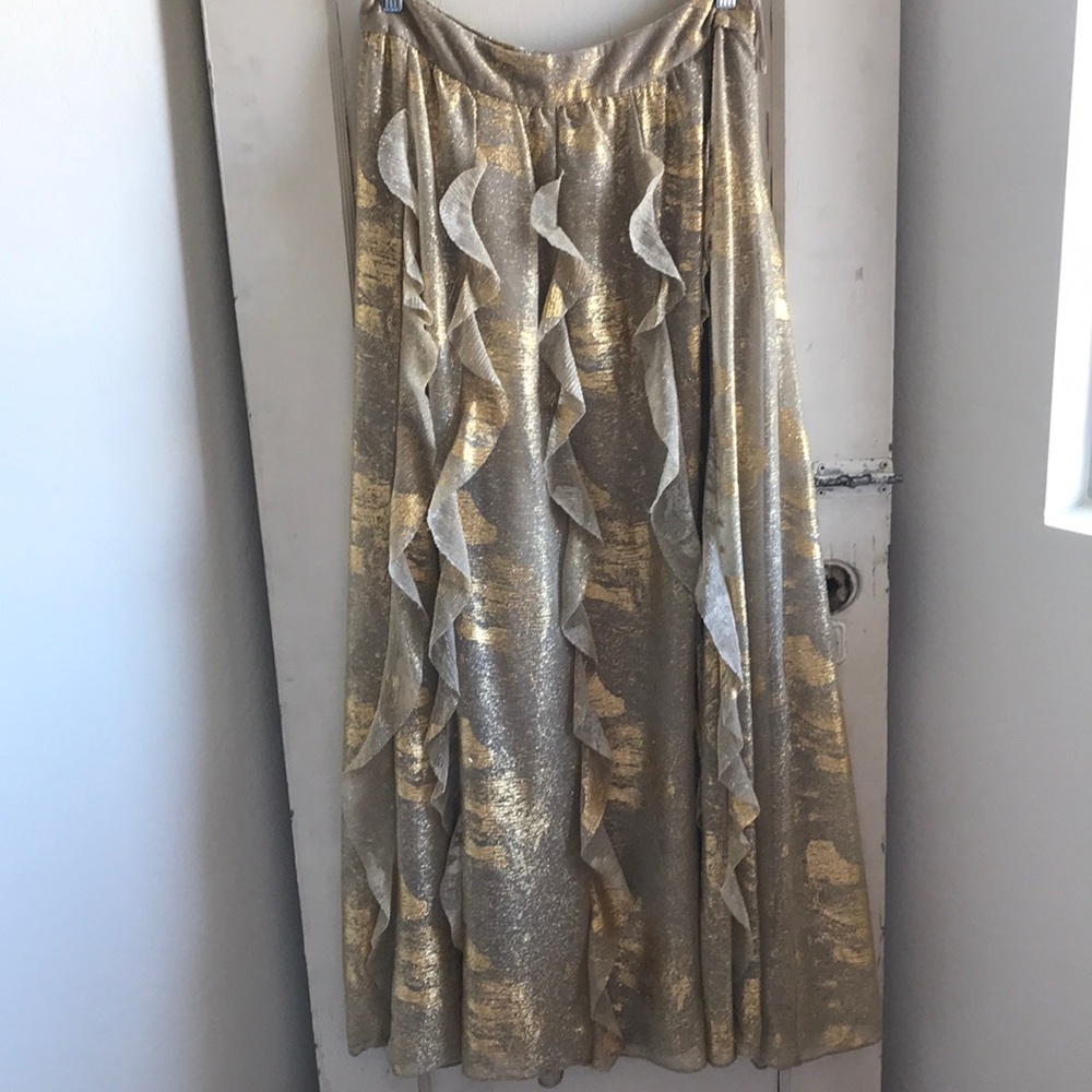 Gold shimmer maxi skirt